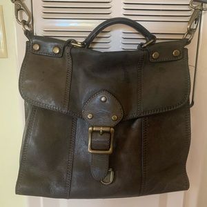 Fossil black leather crossbody bag